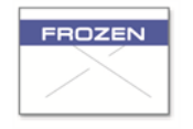 White/Blue FROZEN Label for the 18-6 Labeler comes with security cross cuts.
